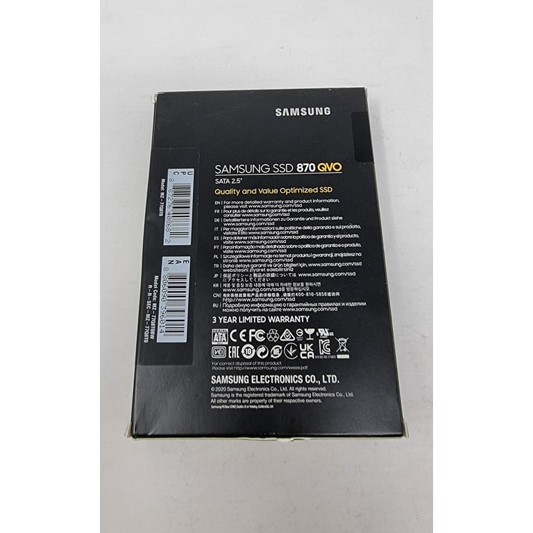 SAMSUNG 870 QVO 8 TB SATA 2.5 Inch Internal Solid State SAMSUNG 870 QVO 8 TB SATA 2.5 Inch Internal Solid State