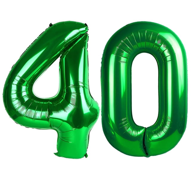 Globo para decoración de fiesta para 40 cumpleaños, color verde oscuro, 100 cm