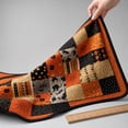 thumbnail image 5 of 27.6x39in Vintage Patchwork Halloween Flannel Throw Blanket,Fall Harvest Halloween Decorations,Soft Printed Decorative Blanket, Indoor Outdoor Farmhouse Sofa Couch Bed Living Room Holiday Decor Throw, 5 of 5