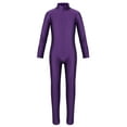 thumbnail image 2 of Raenseen Kids Boys Girls Full Length Bodysuit Unitards Spandex Zentai Costumes Gymnastics Leotard Purple XXL, 2 of 8