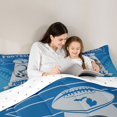 thumbnail image 5 of Feelyou American Sports Lover Twin Bedding Sets 7-Piece, Est Sleep Football Bedding Comforter Set, Blue Grey Abstract Line Reversible Sheet Sets, Super Cozy Room Decor, 5 of 8