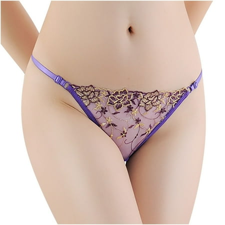 HBYJLZYG Women s Lingerie Flower Print Thong Seamless Lace Briefs Panties Underwear Breathable Soft Stretchy