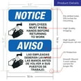 thumbnail image 3 of Employees Hand Washing Sign, Bilingual Spanish English,, 3 of 8
