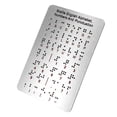 thumbnail image 4 of WORGEOUS Tablero del alfabeto braille con puntos elevados Números de acero inoxidable Puntuación Tablero de aprendizaje braille para principiantes Educación Enseñanza braille Niños ciegos Adultos, 4 of 8