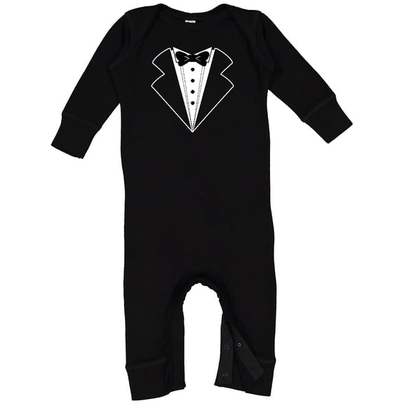 Inktastic Tuxedo with Bow Tie Baby Romper Coveralls