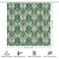 thumbnail image 2 of Bathroom Rugs 4 Piece with Shower Curtain Sets, Sage Green Leaf Stripe Pattern Printed on Cute Shower Curtain Sets with Rugs, Designed for Farmhouse Boho Contemporary Bathrooms, 72 x 72 inches, 2 of 8