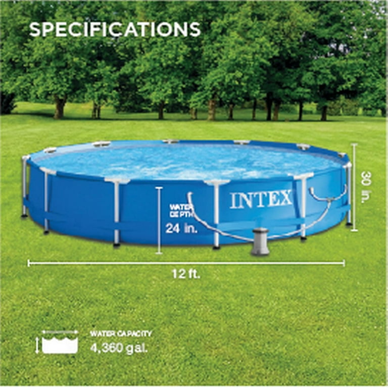 Intex 12x30 2024 metal frame pool
