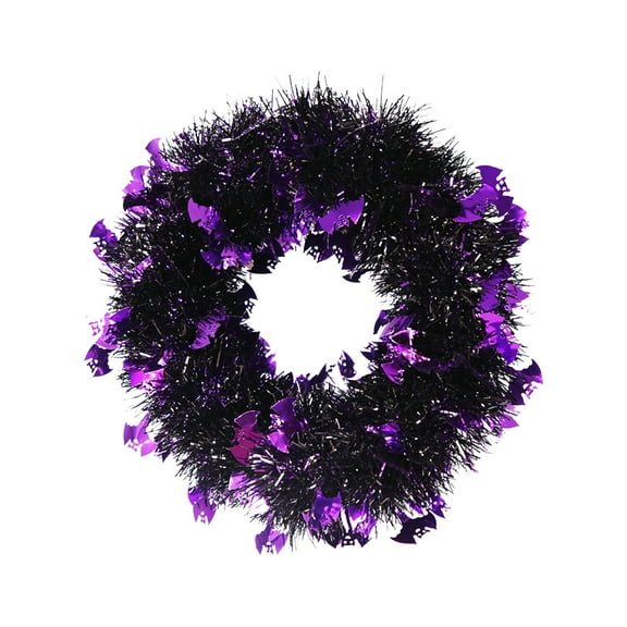 Tkrady Door Wreath Autumn Wreath Fall, 10.24 inch Fall Wreaths Small Wreaths Welcome Sign Decoration Outdoor Pumpkins Porch Wall Black Farmhouse-Purple