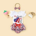thumbnail image 2 of Tiqanon Infant Clothes 4th of July Baby Girl Outfit Print Romper And Skirt, 2 of 7