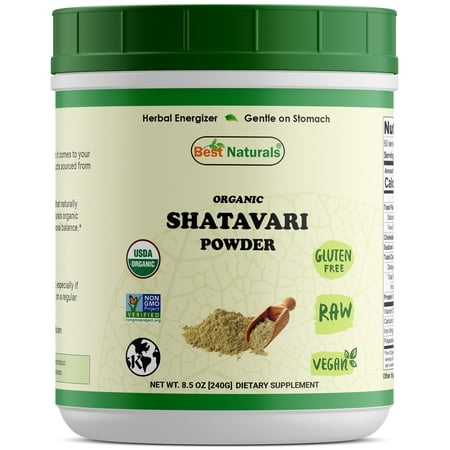 Best Naturals Certified Organic Shatavari Powder 8.5 OZ (240 Gram), Non-GMO Project Verified & USDA Certified