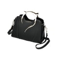 thumbnail image 2 of Bolso bandolera de moda para mujer, impermeable, de piel sintética, ideal para ir de compras. Negro, 2 of 9
