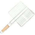 thumbnail image 3 of YOSADIER 1Pc Bbq Fish Grill 43x23.5x0.4In Silver For Hiking Camping Picnic, 3 of 8