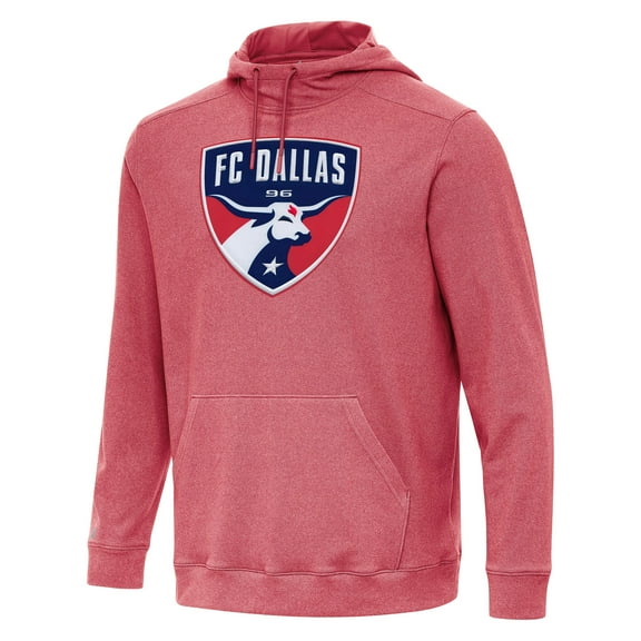 Men's Antigua  Heather Red FC Dallas Cloud Pullover Hoodie