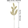 thumbnail image 2 of Zukuco 20 Pieces Champagne Glittered Artificial Leaf Spray Picks 12" Tall for Christmas Winter Wedding Wreath Tree Floral Arrangment Vase Bouquets Table Centerpieces Decoration, 2 of 7