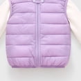 thumbnail image 5 of Spazoro Toddler Girls Lightweight Puffer Vest with Hood, Quilted Solid Color Warm Full Zip Sleeveless Outerwear Coat Purple Size 5-6, 5 of 5