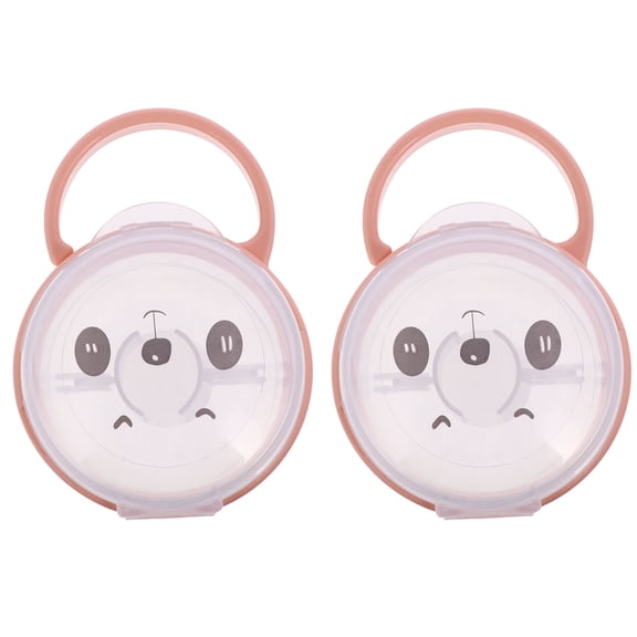 LEORX 2Pcs Pacifier Box Dustproof re Holder for Newborns in Pink 10X8cm