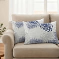 thumbnail image 2 of Blue White Outdoor Waterproof Pillow Covers, Abstract Grey Chrysanthemum Flower Floral Decorative Rectangle Throw Pillowcase Sofa Cushion Sham for Patio/Couch/Chair, 20"x12" 2 Pack, 2 of 8