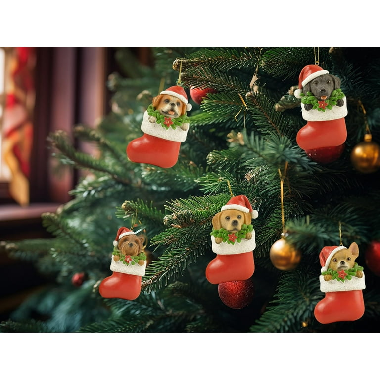 Small White Maltese Dog Ornaments for Christmas Pine Tree