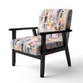 thumbnail image 3 of Designart "Perspectives Emboîtables Composition Rose Gris" Chaise d'Appoint Rembourrée Cubisme Rose - Fauteuil Moderne pour Chambre, 3 of 7