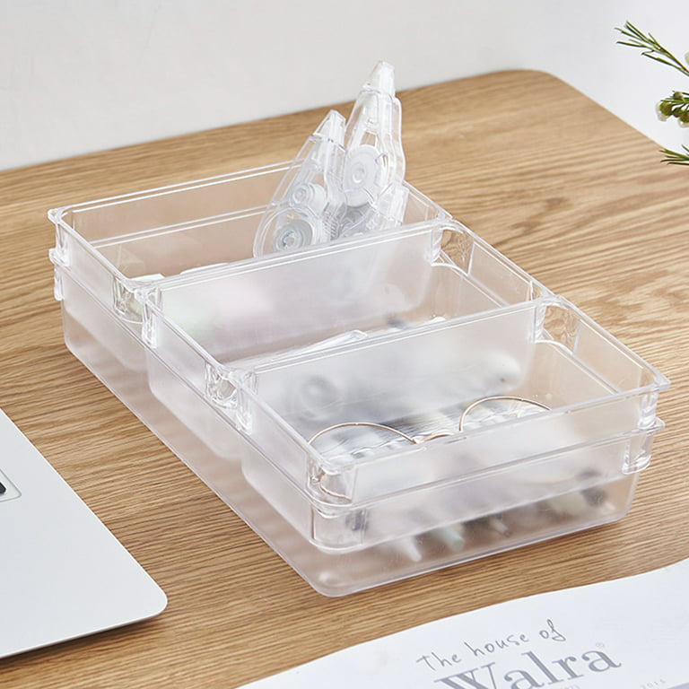 Kyoffiie 7/12 PCS Drawer Organizers 4-Size Clear Acrylic Drawer Organizer  Containers Desk Drawer Organizer Trays with Non-Slip Pads Storage Boxes for  Dressing Table Kitchen Bathroom Cosmetics 