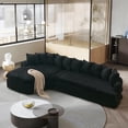 thumbnail image 2 of Bonuoke 127" Curved Sectional Sofa, L-Shape Modular Cloud Couch with 10 Pillows, 4-Seater High-Resilience Foam Upholstered Couches, No Assembly Required, Black, 2 of 9