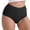 Black, variant on Women's Brief Soft Seamless High Waist Panties Plus Size Solid Full Coverage Underwear