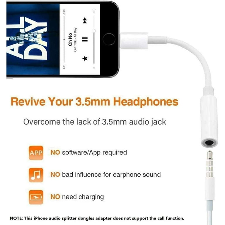 2 Pack-apple Lightning To 3.5 Mm Headphone Jack Adaptateur