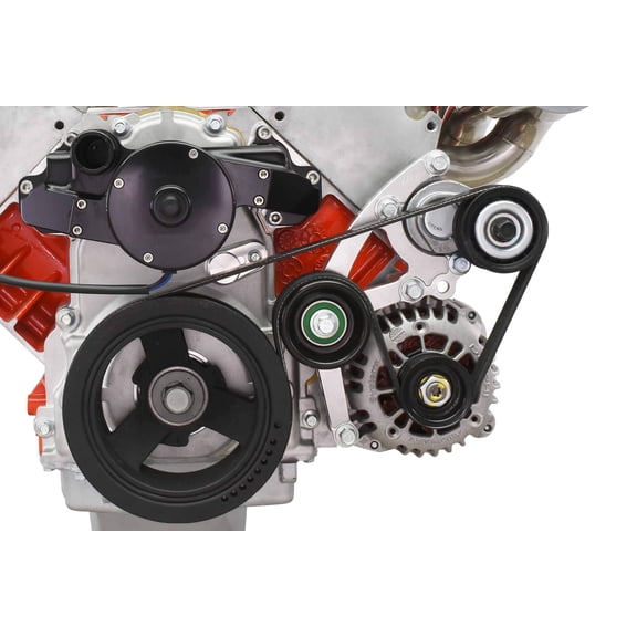 ICT Billet LS Camaro Low Mount Alternator Bracket for Electric Water Pump with Tensioner Compatible with 1998 to 2002 Chevy Camaro LS1 and Pontiac GTO LS2 Billet Aluminum LSX 551667EWP-2