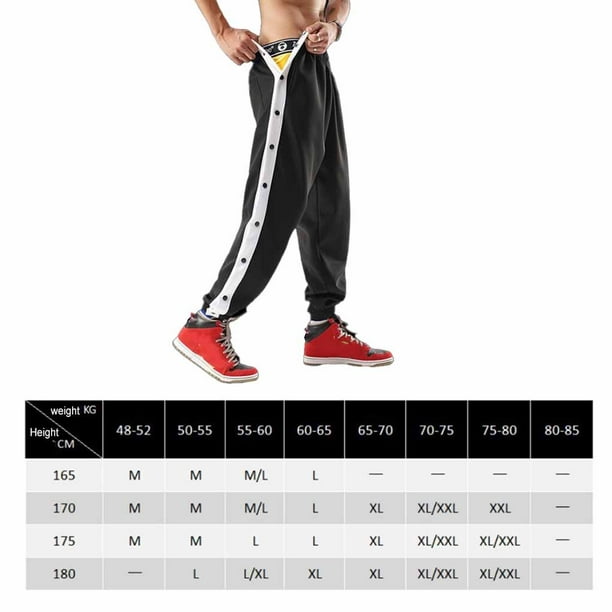 Men's Button Tear Away Sports Loose Legged Pants Student Pant For