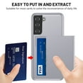 thumbnail image 3 of Dteck Case for Samsung Galaxy S21 Plus 6.7-inch,Shockproof Wallet Card Slot Holder Pocket Slide Slim Fit Dual Layer Soft TPU Hard PC Hybrid Protective Back Galaxy S21+ Cover,Silver, 3 of 6