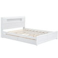 thumbnail image 5 of Queen Wood Platform Bed Mattress Foundation with LED, 2 Drawers and 1 Twin Size Trundle, Bed Frame Storage Bed w/ Wooden Slats for Boy Girl, No Box Spring Needed, 5 of 8