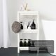 thumbnail image 4 of 3-Tier Hollow Frame Plastic Storage Rack Organizer Standing Holder Bathroom Kitchen Living Room Shelves Mesh Shelves with Hooks, 4 of 5