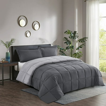 Customer Favorite Hig 3 Piece Reversible Down Alternative Comforter Set Queen Gray Lightweight All Season Comforters Quilted Duvet Insert With Corner Tabs Box Stitched Hypoallergenic Soft Fluffy Accuweather Shop