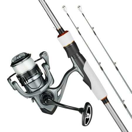 KFFKFF Rod and Reel Combo IM7 Carbon Fiber Spinning Rod with 7 ft Two-Piece Design Fishing Pole for Bass 7+1 Ball Bearings EVA Grip Stainless Steel Guides with Ceramic Inserts