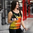 thumbnail image 6 of Gukieu Vibrant Color Splash Print Women's Quick-drying Fitness Vest, Round Neck Sleeveless Fitness T-shirt, Suitable for Yoga, Sports-Medium, 6 of 7