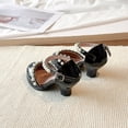 thumbnail image 6 of Ymyiu Dress Shoes for Girls Girls Dress Shoes Girls High Heel Sparkly Flower Girl Shoes Closed Toe Ankle Strap Princess Girl Pump for Little and Big Kids Size 12.5 (Black,Little Kids 12.5), 6 of 6