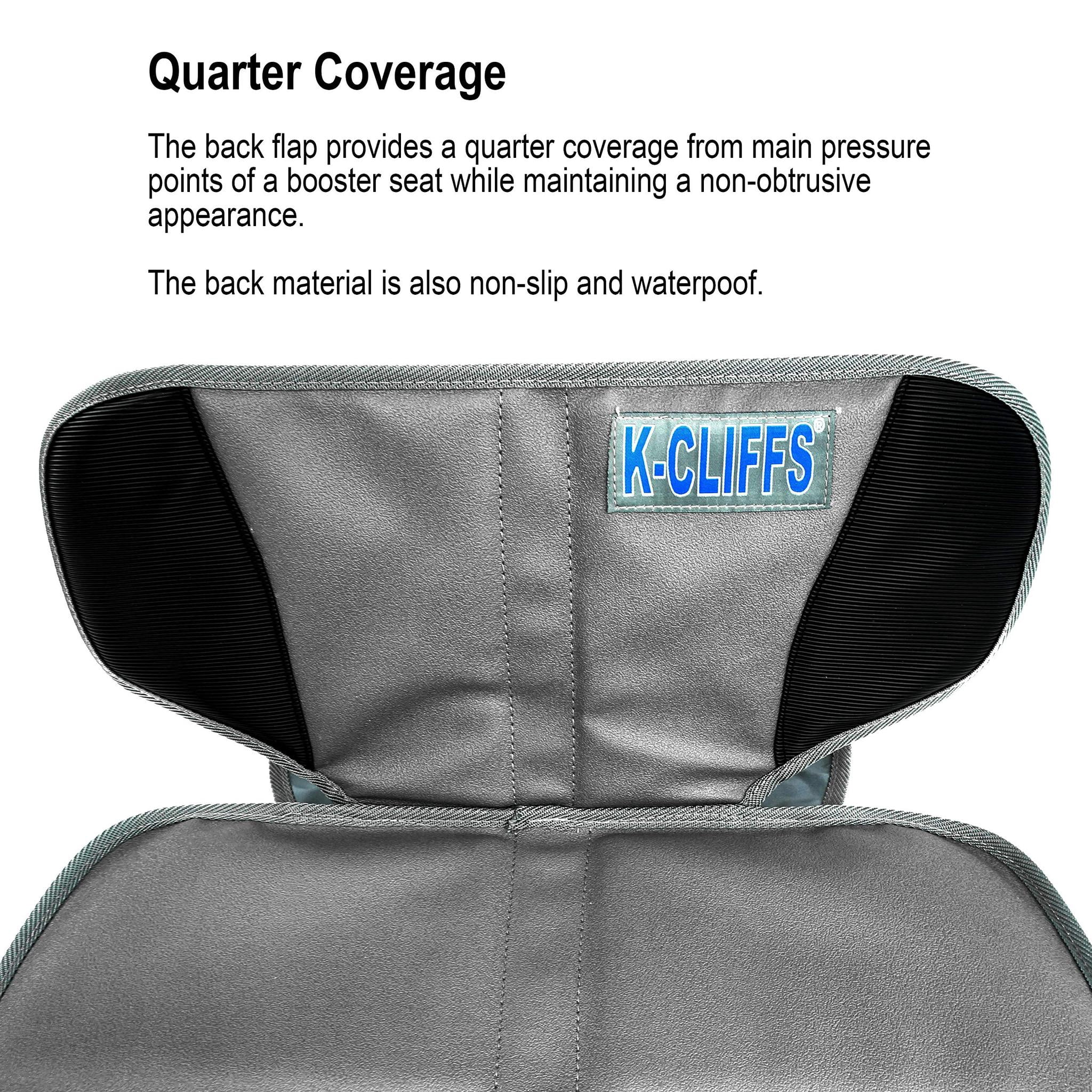 K-Cliffs Car Seat Protector Waterproof Padded Booster Automobile Seat Cover Mat With Front Pockets Gray/Black
