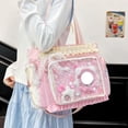 thumbnail image 5 of SPEKSEE Lace Itabag Ruffle Shoulder Purse， Pin Display Bag with Insert Anime Badge Display, 5 of 7