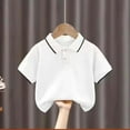thumbnail image 2 of White Baby Henley Turtle Neck Shirts for Children Boy Girl Summer Fall Short Sleeve Lounge Basic Top T Shirt Blouse Child 2025 Clothing Country Concert Y2K 6 Years, 2 of 3