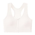 thumbnail image 2 of Ahuyic Womens Sports Bra,Summer Plus Size Bra,Womens Solid Color Large Bra Wide Shoulder Strap Style Underwire Breathable Plus Size Bra,White,Free Size, 2 of 3