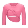 thumbnail image 6 of gbyLJF Womens Crewneck T-shirts with Pads Solid Color 3/4 Sleeve Shirts Round Neck Pullover Tops Pajamas for Women, 6 of 8