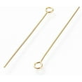 thumbnail image 2 of 50pc 304 Stainless Steel Eye Pins Golden 35x3mm Hole: 1.8mm Pin: 0.7mm, 2 of 2