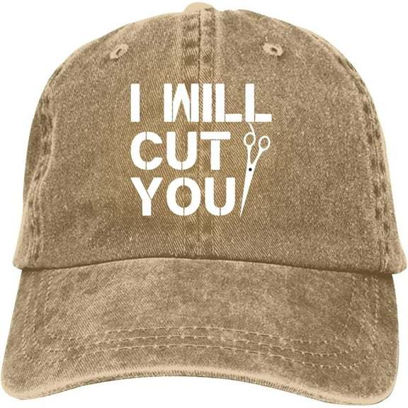 I Will Cut You Funny Hair Dresser1 Baseball Cap Vintage Adjustable Washed Hats Cowboy Hats Denim Dad Hat for Men Women Boy Girl