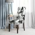 thumbnail image 6 of Dining Room Chair Covers Set of 6, Stretch Parsons Chair Slipcovers Universal Removable Washable Chair Seat Covers Protector for Dining Room, Kitchen, Hotel and Party, Black Marble, 6 of 6