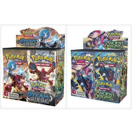Pokemon XY Steam Siege Booster Box and XY Ancient Origins Booster Box Pokemon Trading Cards Game Bundle, 1 of Each. Great Variety Gift Set For Boys or (Best Way To Get Steam Trading Cards)