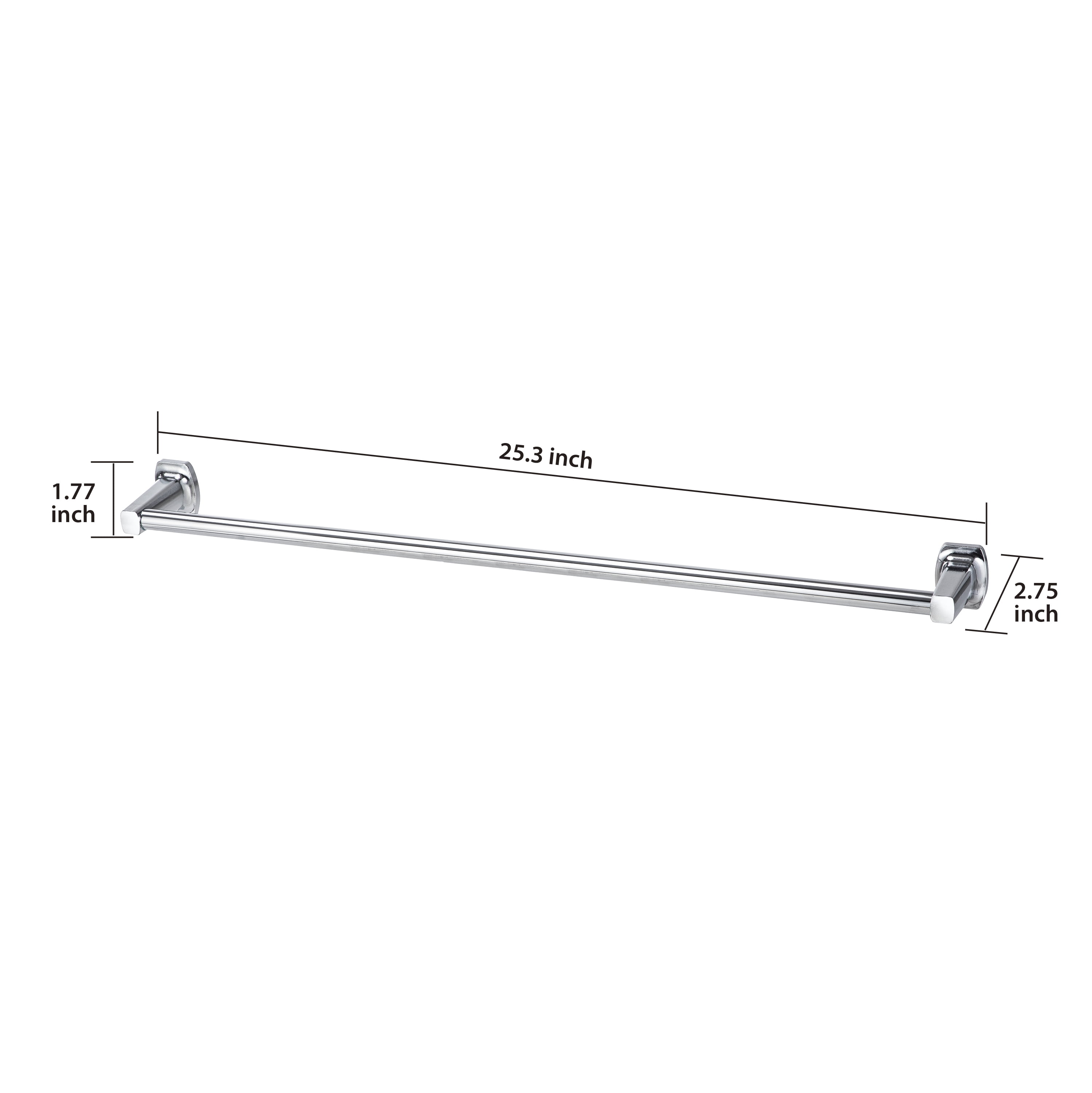 Mainstays 24 Square Style Wall Mount Steel Towel Bar Chrome Finish Walmart