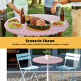 thumbnail image 6 of Elastic Fitted Round Tablecloth, Pink White Ombre Waterproof Stretch Table Cover for 45"-54" Tables, Pink Gradient Color Modern Abstract Art Washable Outdoor Tablecloths for Patio, Picnic, Camping, 6 of 9