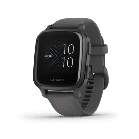 Garmin Venu® Sq, Slate Aluminum Bezel with Shadow Gray Case and Silicone Band