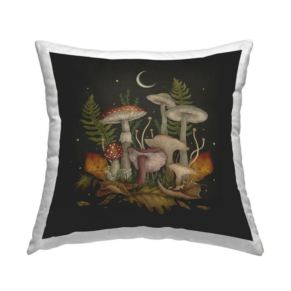 Stupell Industries Detailed Woodland Mushrooms Decorative Printed Throw Pillow Design by Episodic Drawings