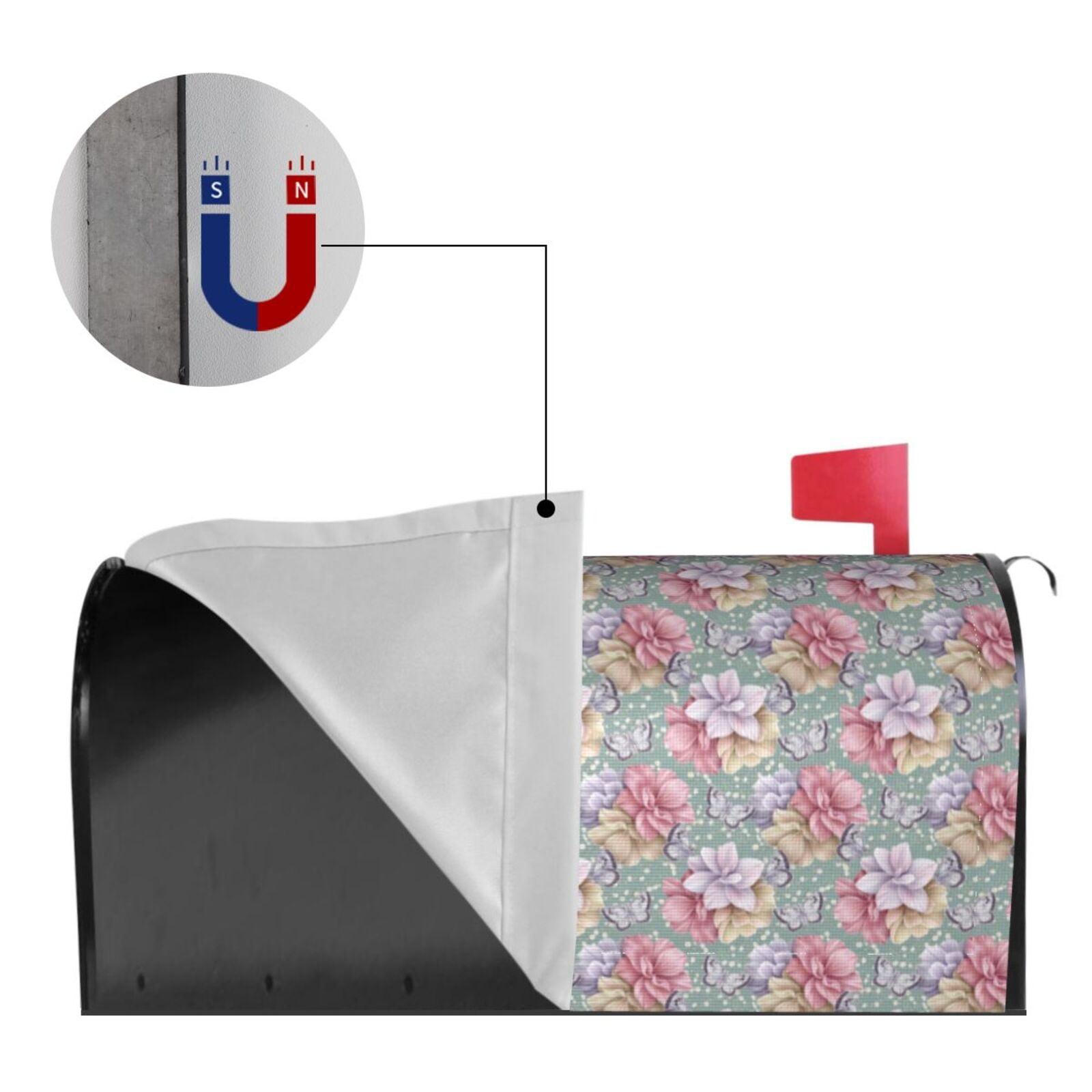 Logiee Watercolor Butterflies Print Post Letter Box Wrap Decor, Mailbox Cover Suitable for Standard Mailbox and Large Size Mailbox,Outdoor Yard Decoration-21x18 in